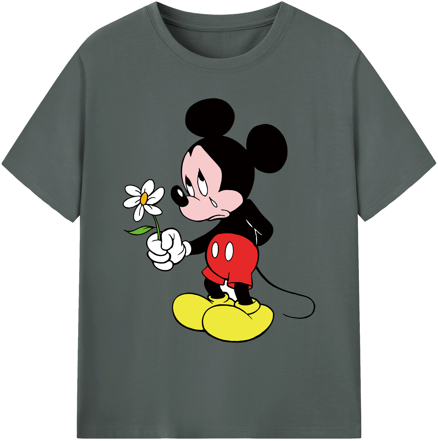 ミッキーマウス Mickey Mouse 綿100％ メンズ半袖Tシャツ｜肌触りやわらか＆通気性